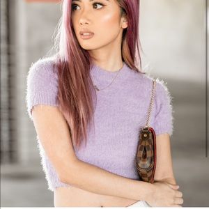 Dollskill fuzzy lavender crop top SUPER SOFT